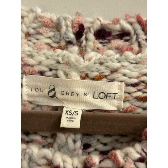 Lou & Grey Mixed Yarn Chunky Knit Sweater oversized XS/S Cozy Boho - Picture 3 of 8